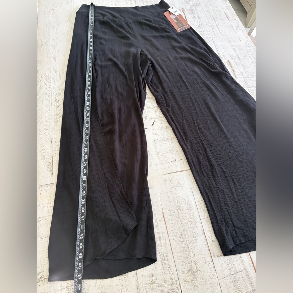 Versona Black Wide Leg Pants Flowing Comfort - Picture 3 of 9